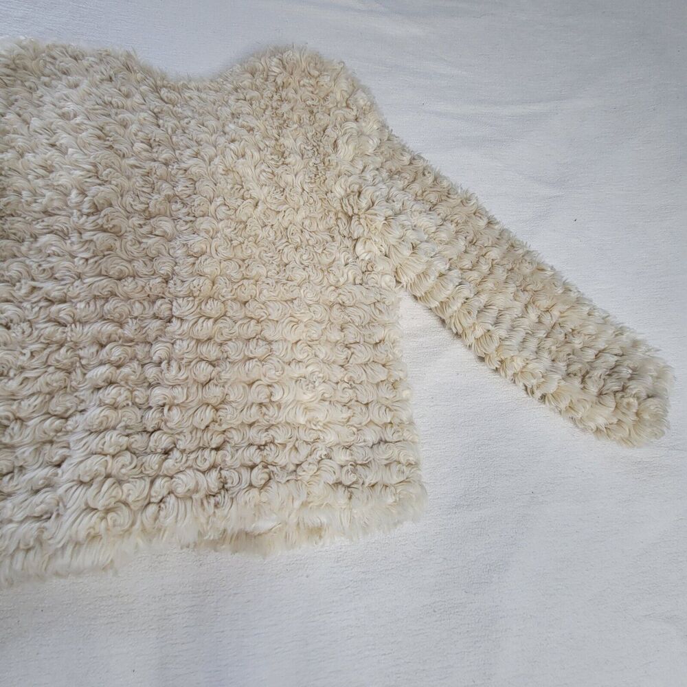 Live a Little Top Coat Jacket Womens Size Large Faux Fur Cream/White Size XL - Picture 16 of 16